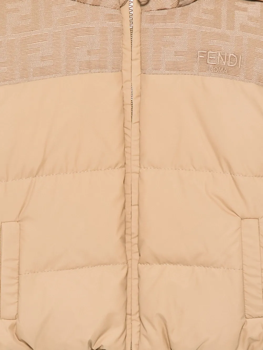 Fendi Kids Jack met capuchon en FF-patroon Beige