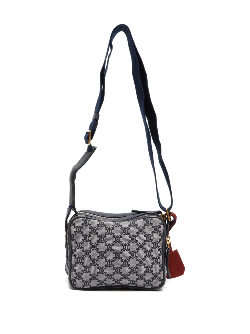 Pre-owned Celine 2000s Macadam-monogram Cross Body Bag In Black