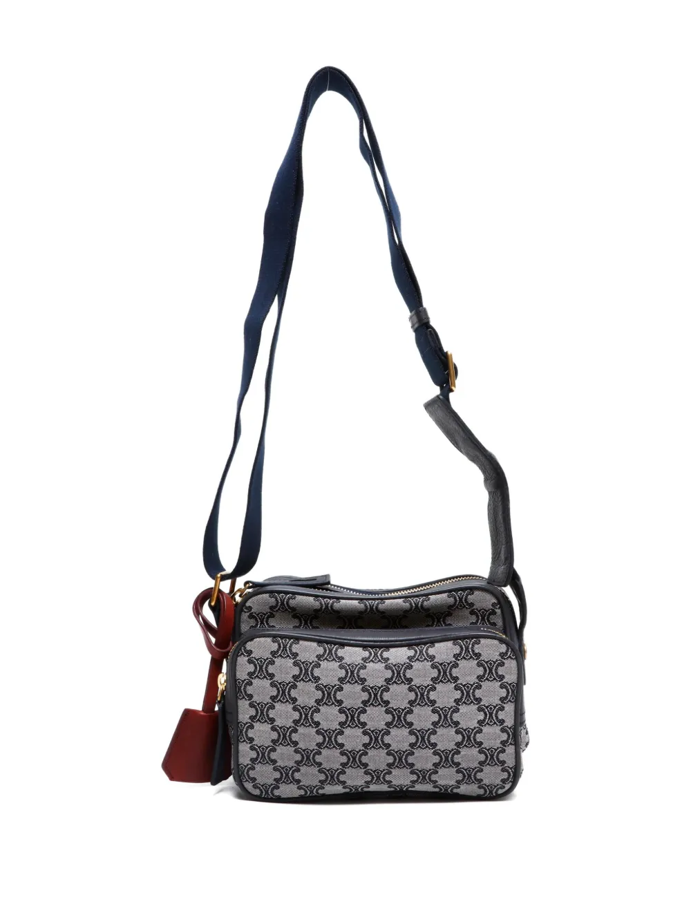 Pre-owned Celine 2000s Macadam-monogram Cross Body Bag In Black