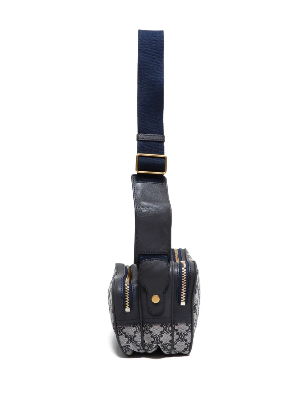 Pre-owned Celine 2000s Macadam-monogram Cross Body Bag In Black