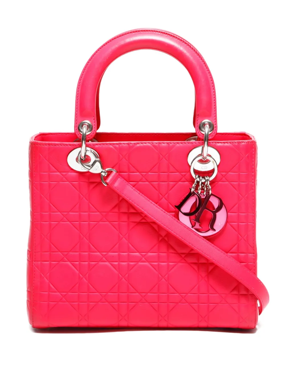 Christian Dior Pre-Owned 2010-2015 レディ ディオール 2way ハンドバッグ M - ピンク Christian Dior Pre-Owned 2010-2015 レディ ディオール 2way ハンドバッグ M - ピンク