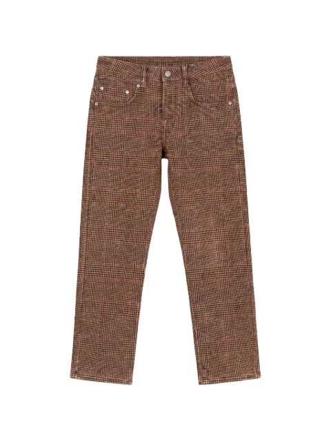 R13 Boy straight-fit check trousers