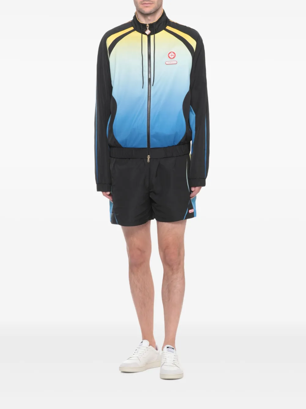 Casablanca Mesh jack met logo-applicatie Zwart