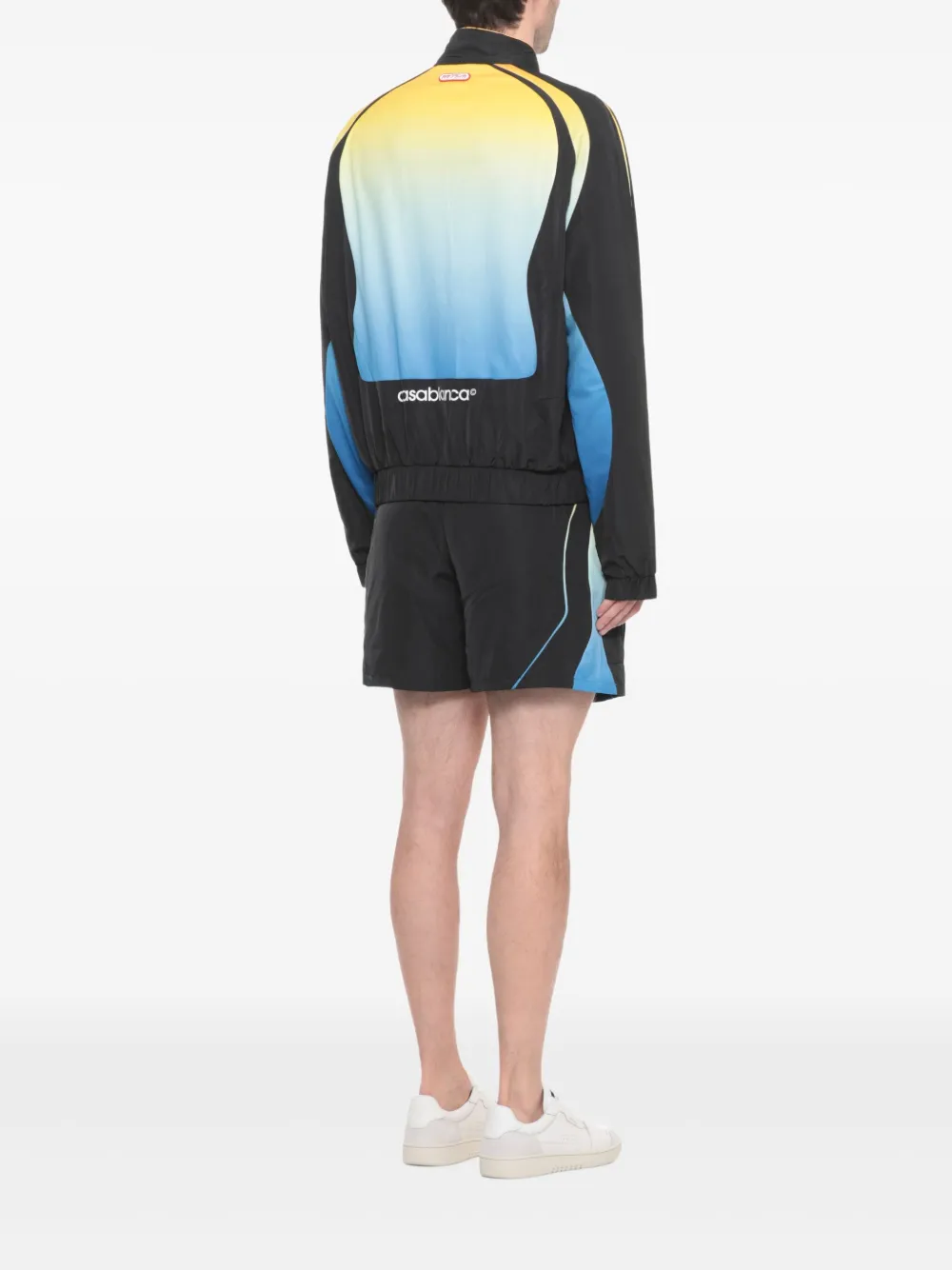 Casablanca Mesh jack met logo-applicatie Zwart