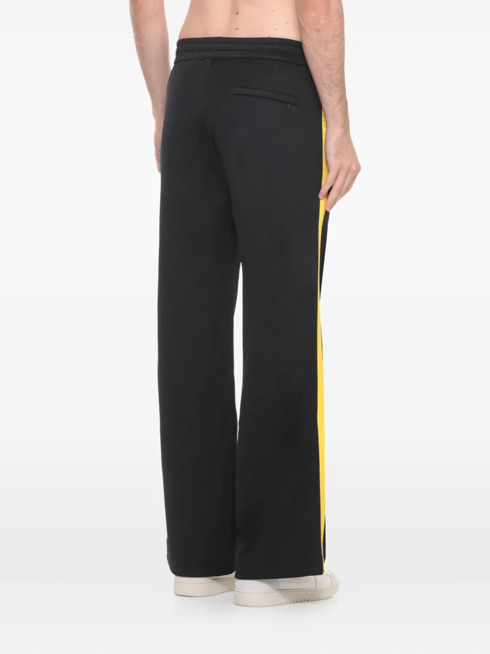 Casablanca Wide Leg Trousers Featuring Metallic Front In Black