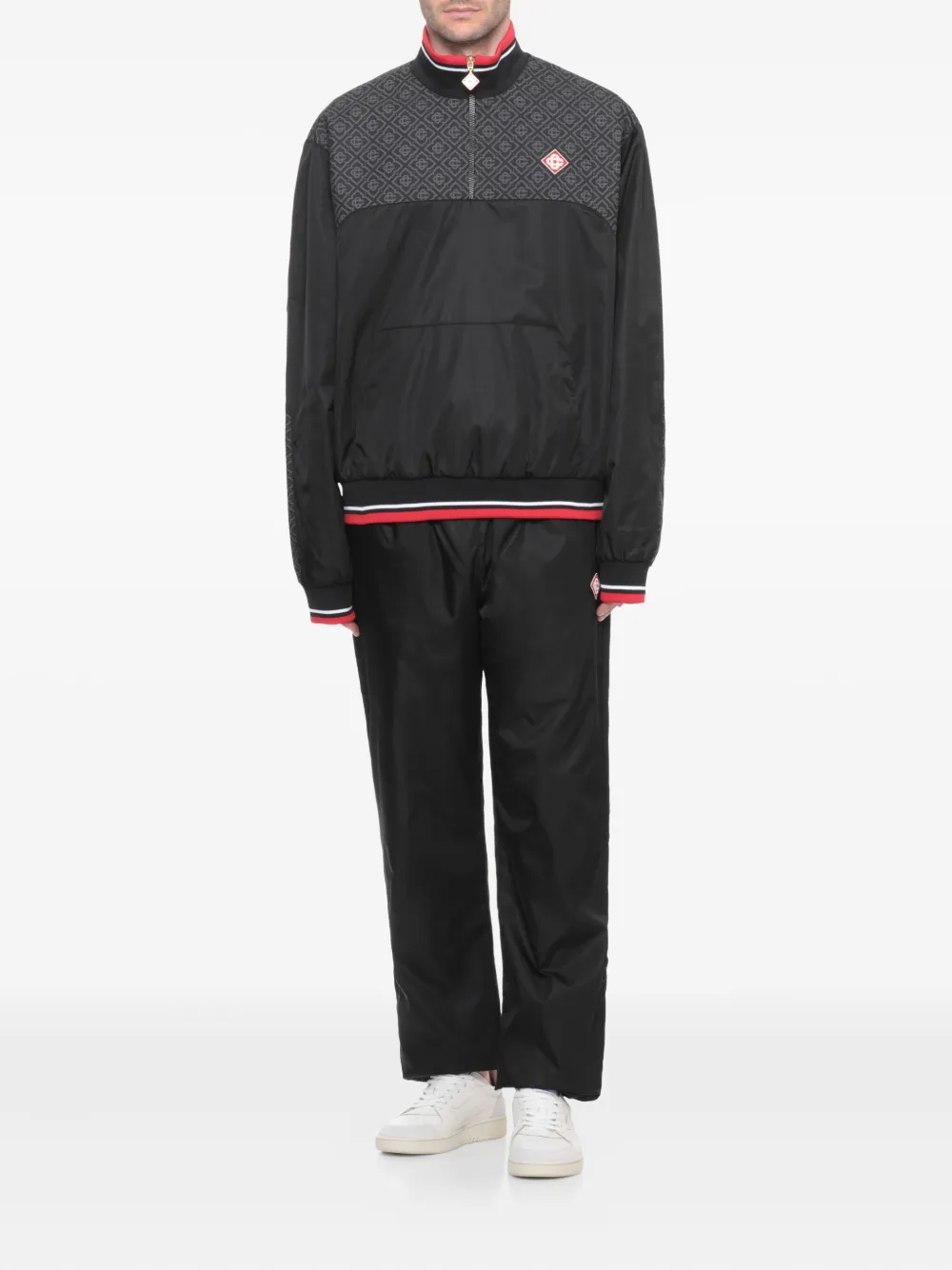 Casablanca monogram half-zip sweater - Zwart
