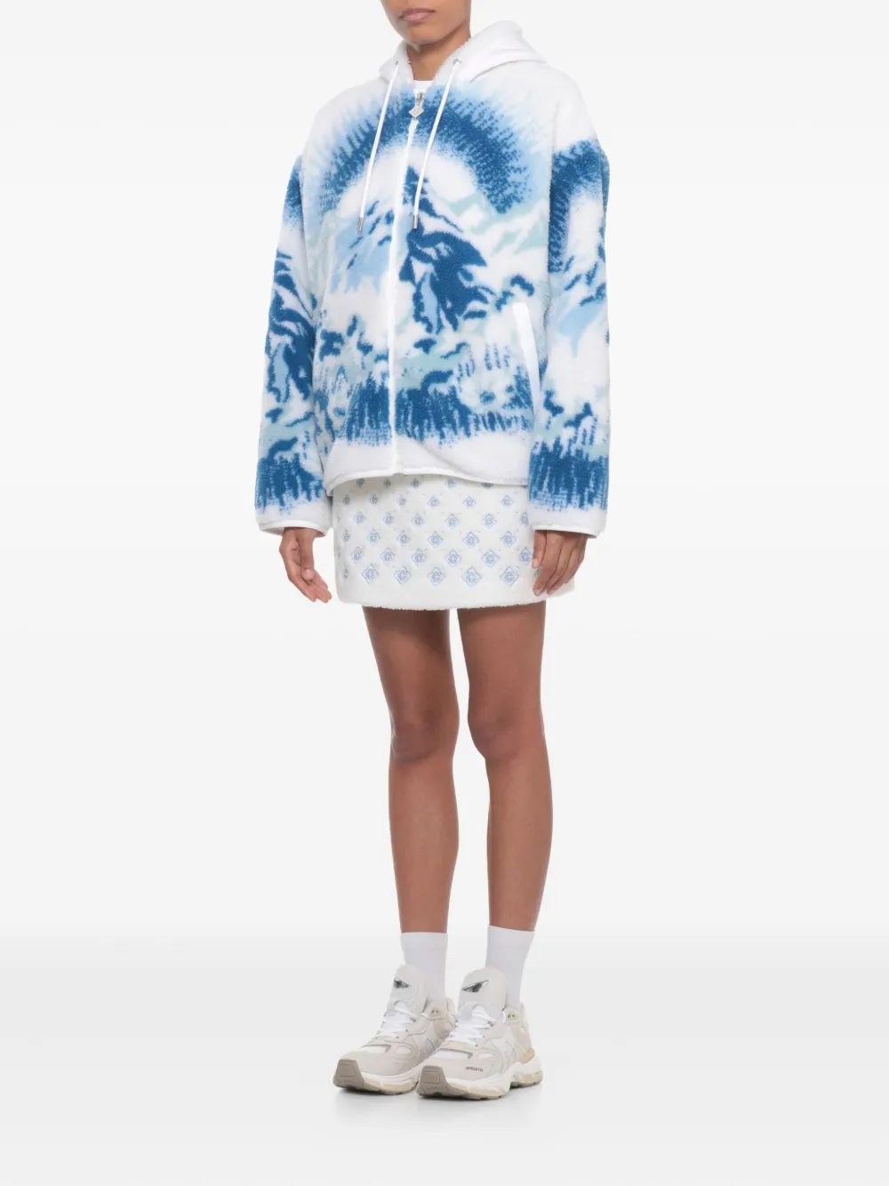 Casablanca Printed Hooded Casual Jacket In Multi