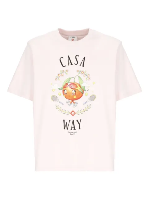 Casablanca playera con cuello redondo y estampado gráfico