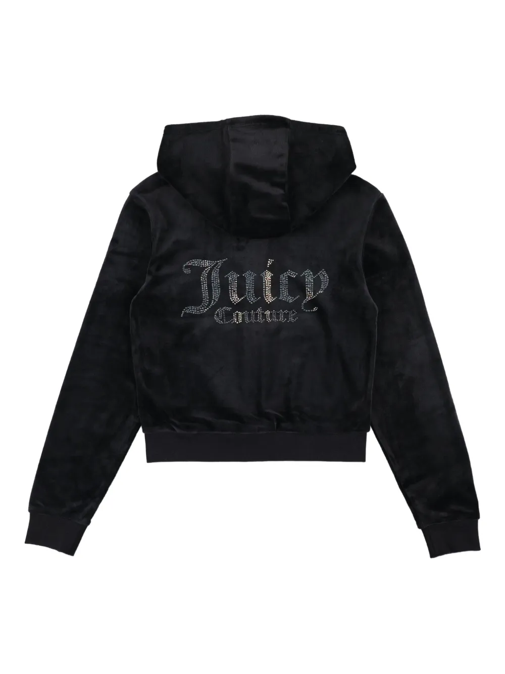 Juicy Couture Embellished Zipped Hoodie In Black