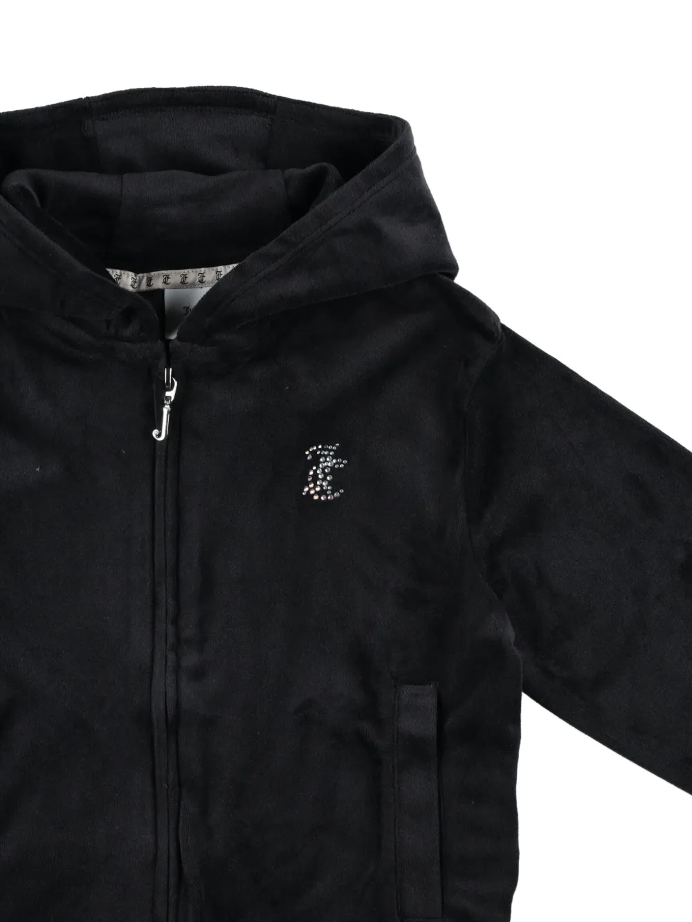 Juicy Couture Logo Zipped Hoodie In Black
