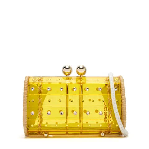 Waiwai Rio embellished woven clutch bag