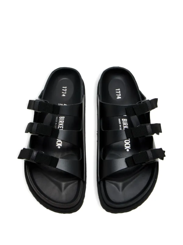 Birkenstock triple-strap Leather Sandals | Black | FARFETCH