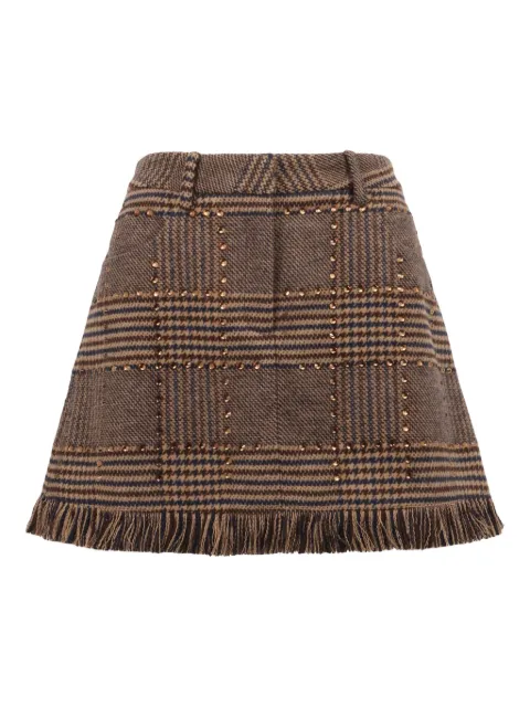 Giuseppe Di Morabito fringed check mini skirt