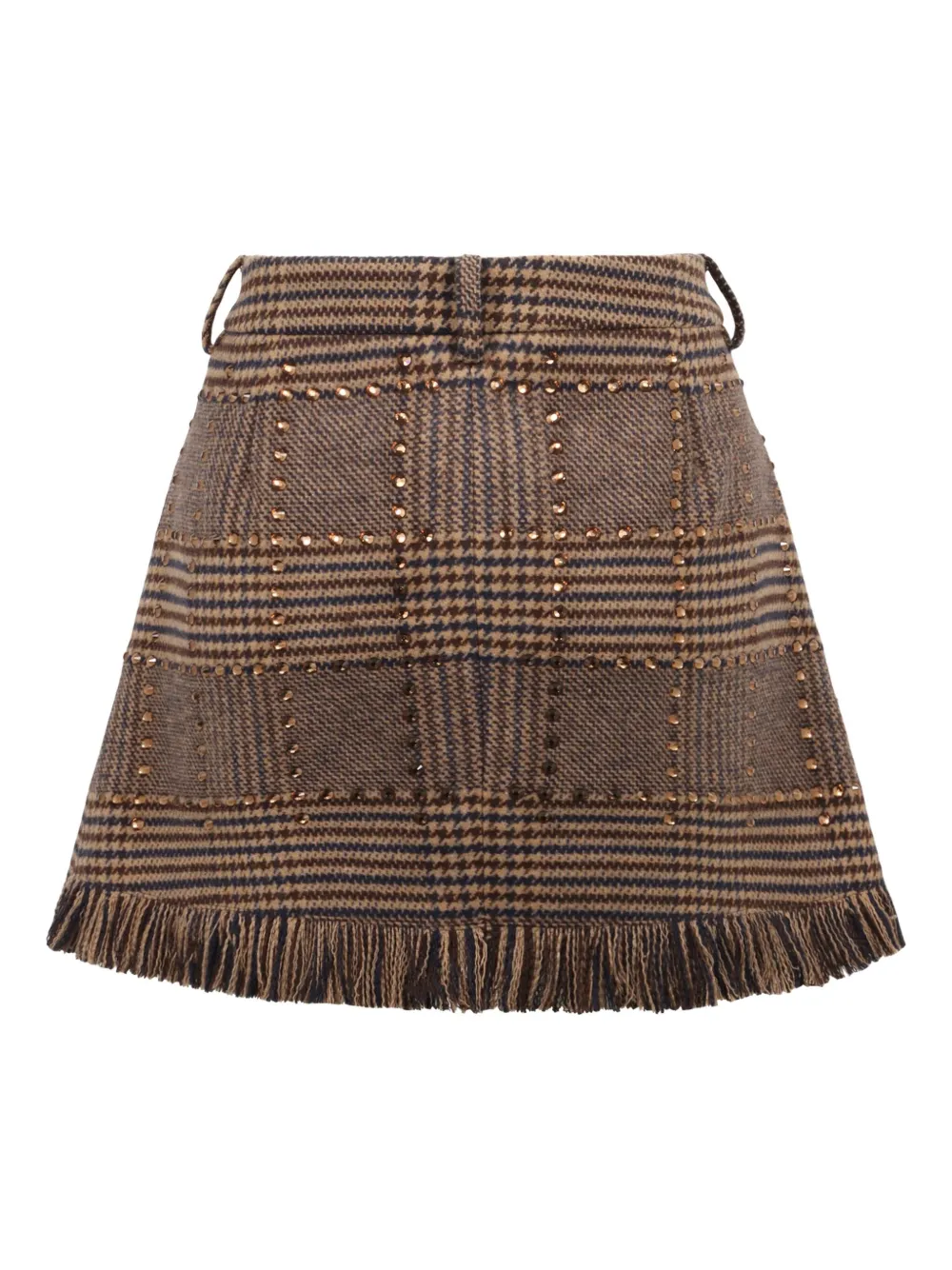 Giuseppe Di Morabito fringed check mini skirt - Bruin