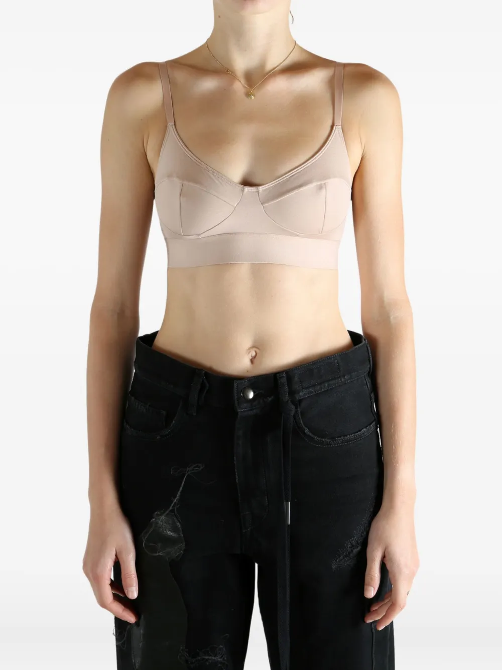 Baserange Adjustable Strap Bra In Neutral