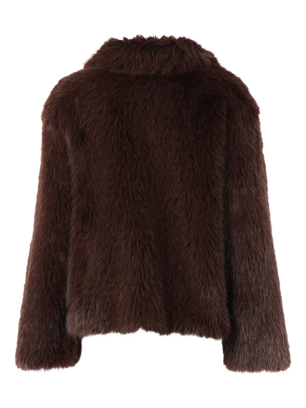 Weekend Max Mara Faux-fur Collared Jacket In Brown
