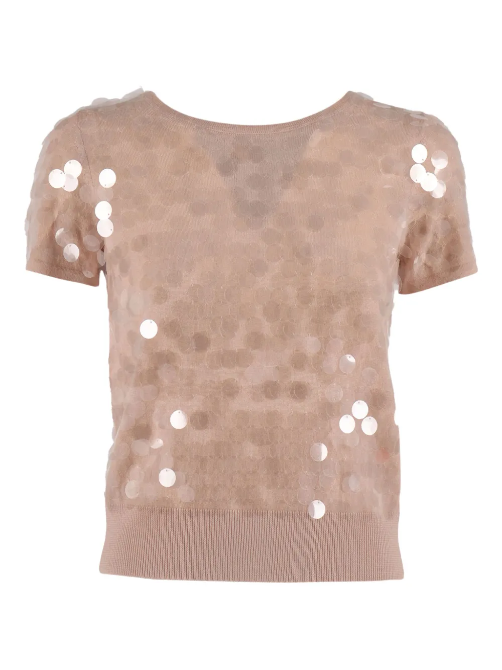 Max Mara Saio Short-sleeve Sweater In Brown