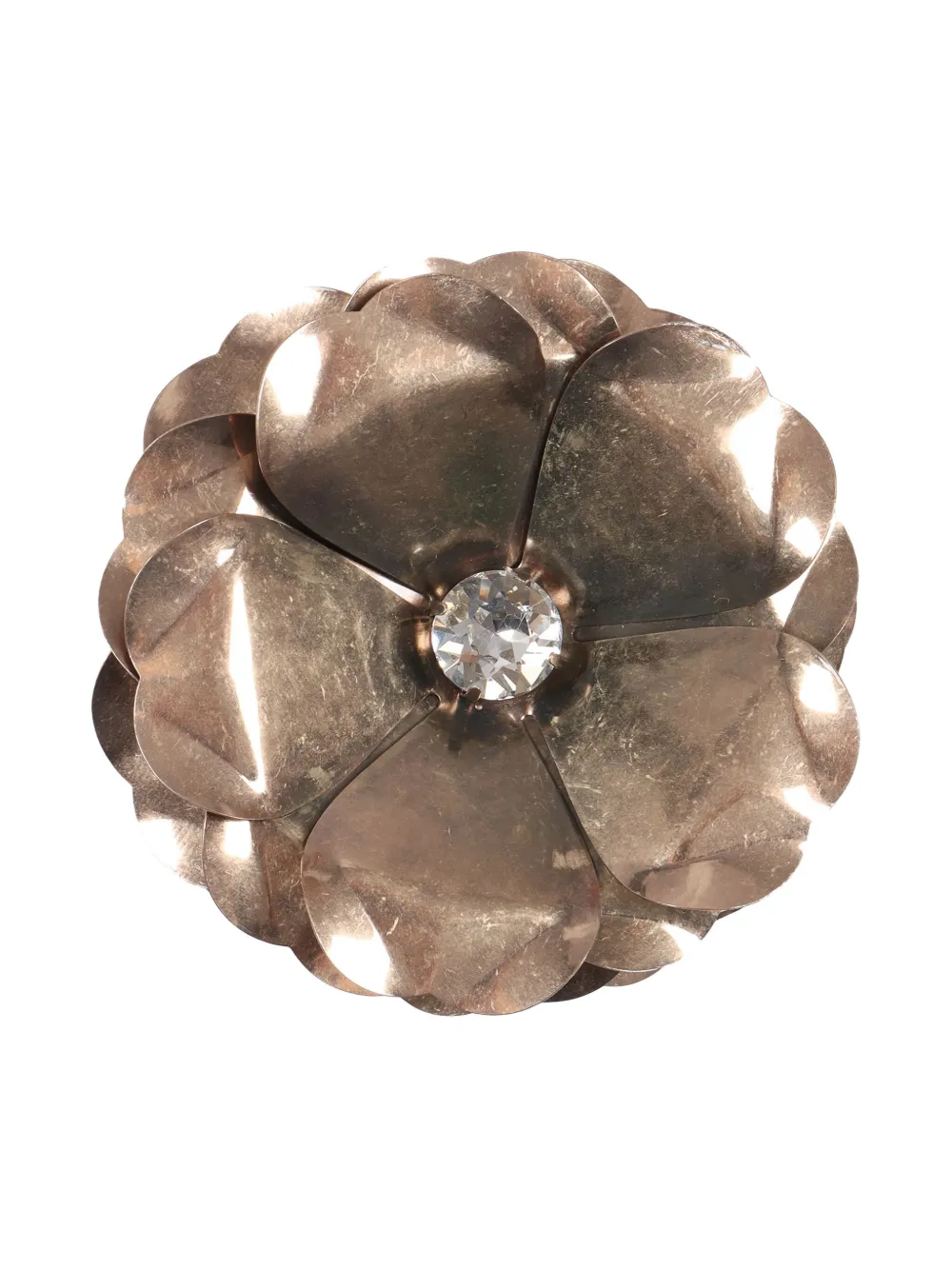 Weekend Max Mara Flower-embellished Brooch In Gold