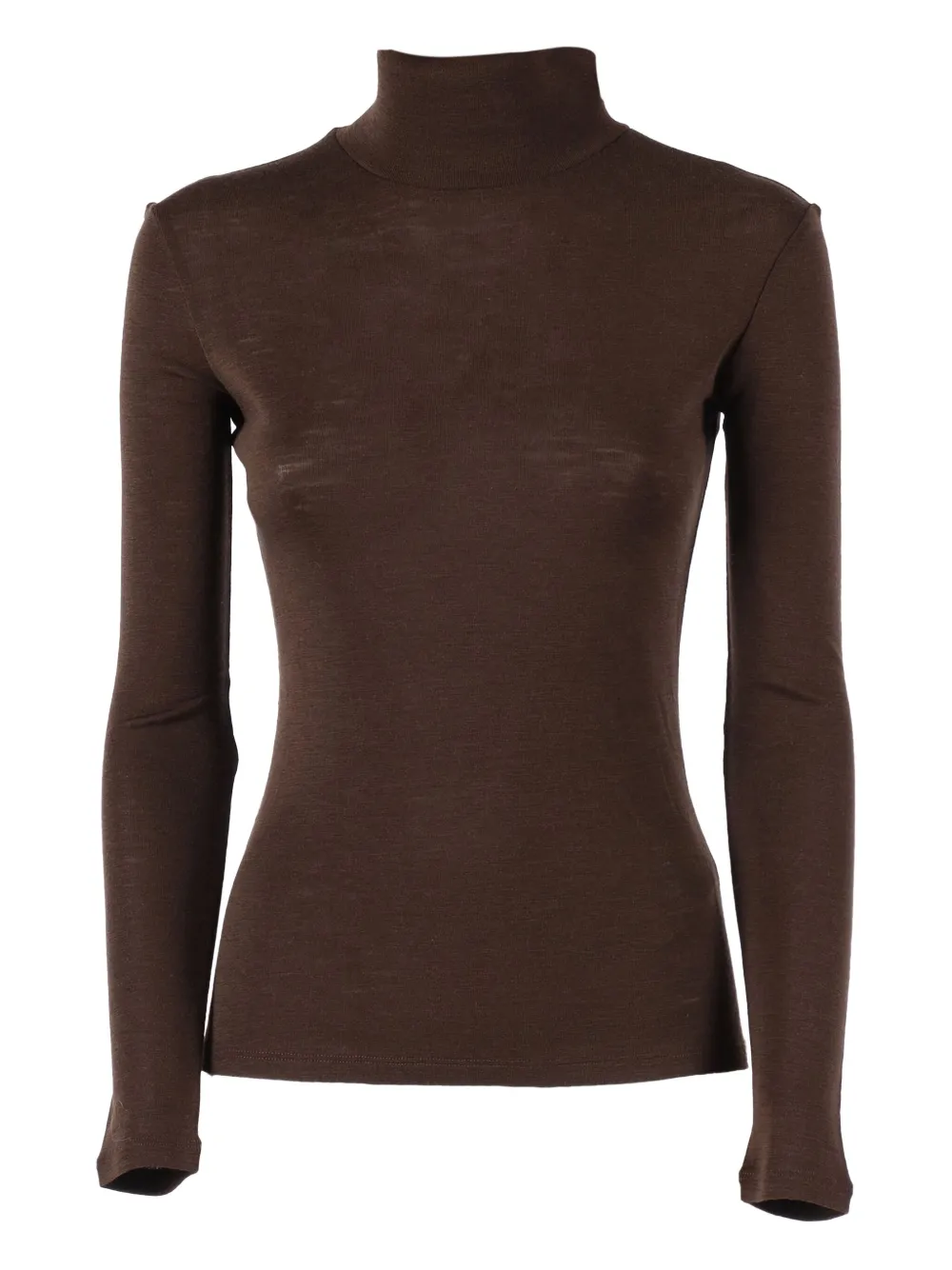 Weekend Max Mara Multif Stretch Jersey Turtleneck Top In Brown