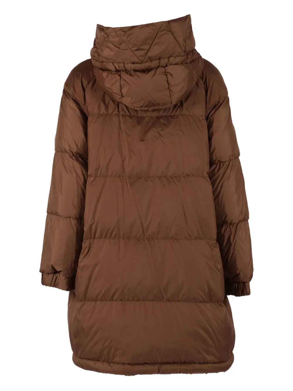 Weekend Max Mara Hooded Quilted Coat In Brown