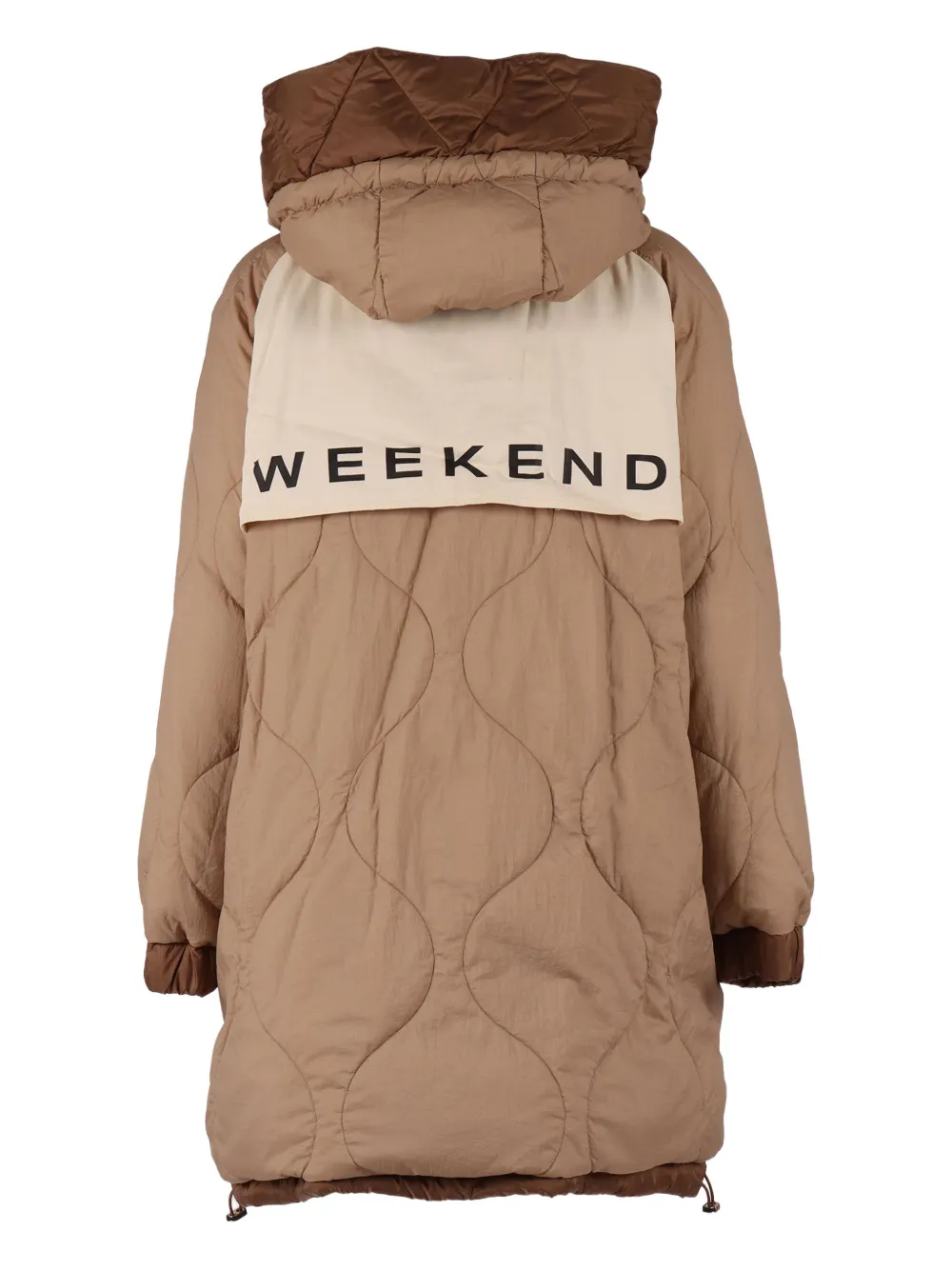 Weekend Max Mara Hooded Quilted Coat In Brown