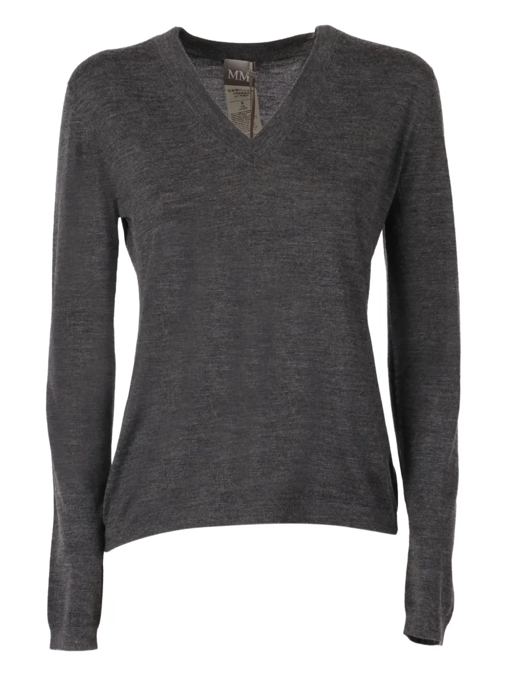 Max Mara V-neck Long-sleeve Top In Gray