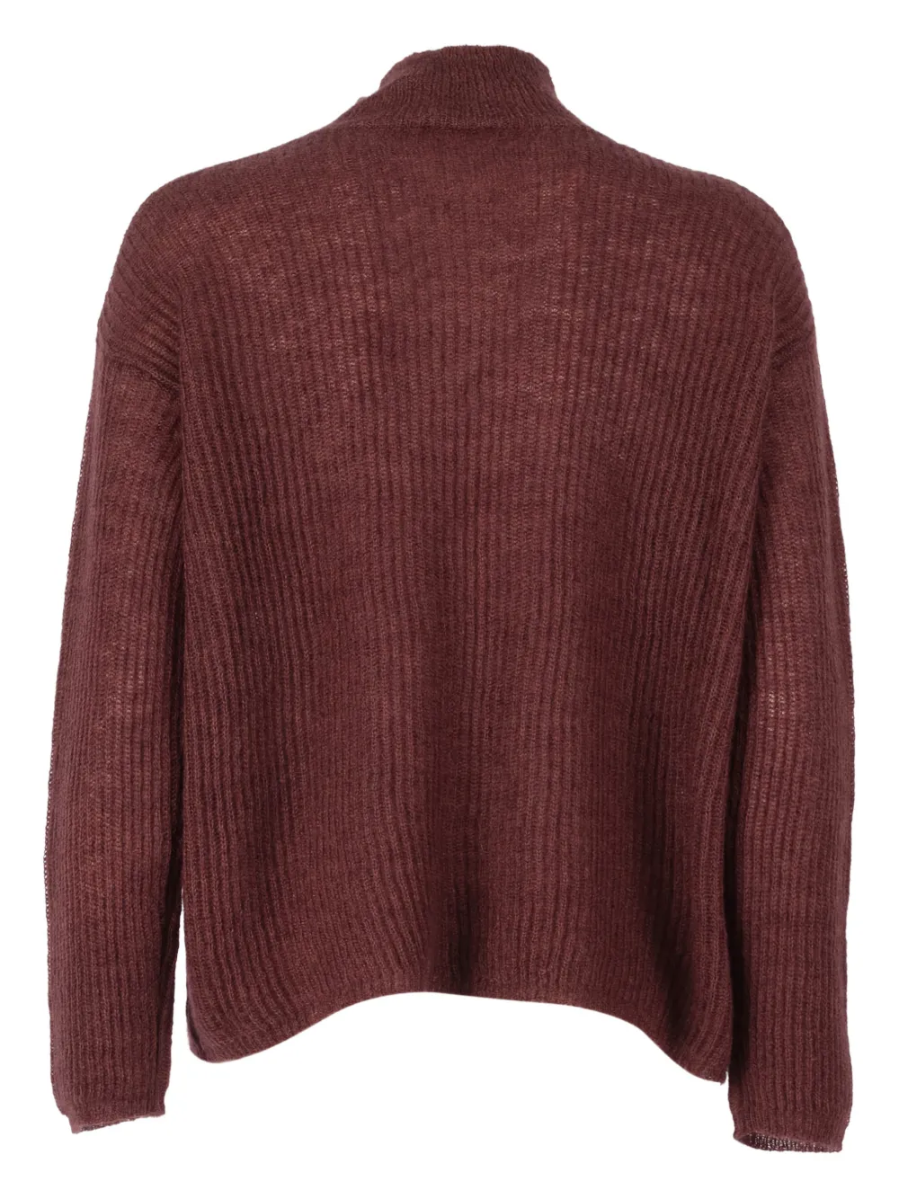 Max Mara Ribbed Roll-neck Top In Brown