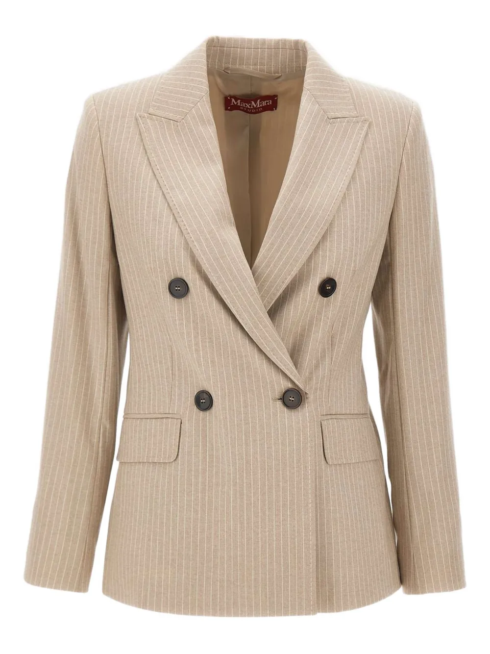 Max Mara Pucci ストライプ ダブルジャケット - ニュートラル Max Mara Pucci ストライプ ダブルジャケット - ニュートラル