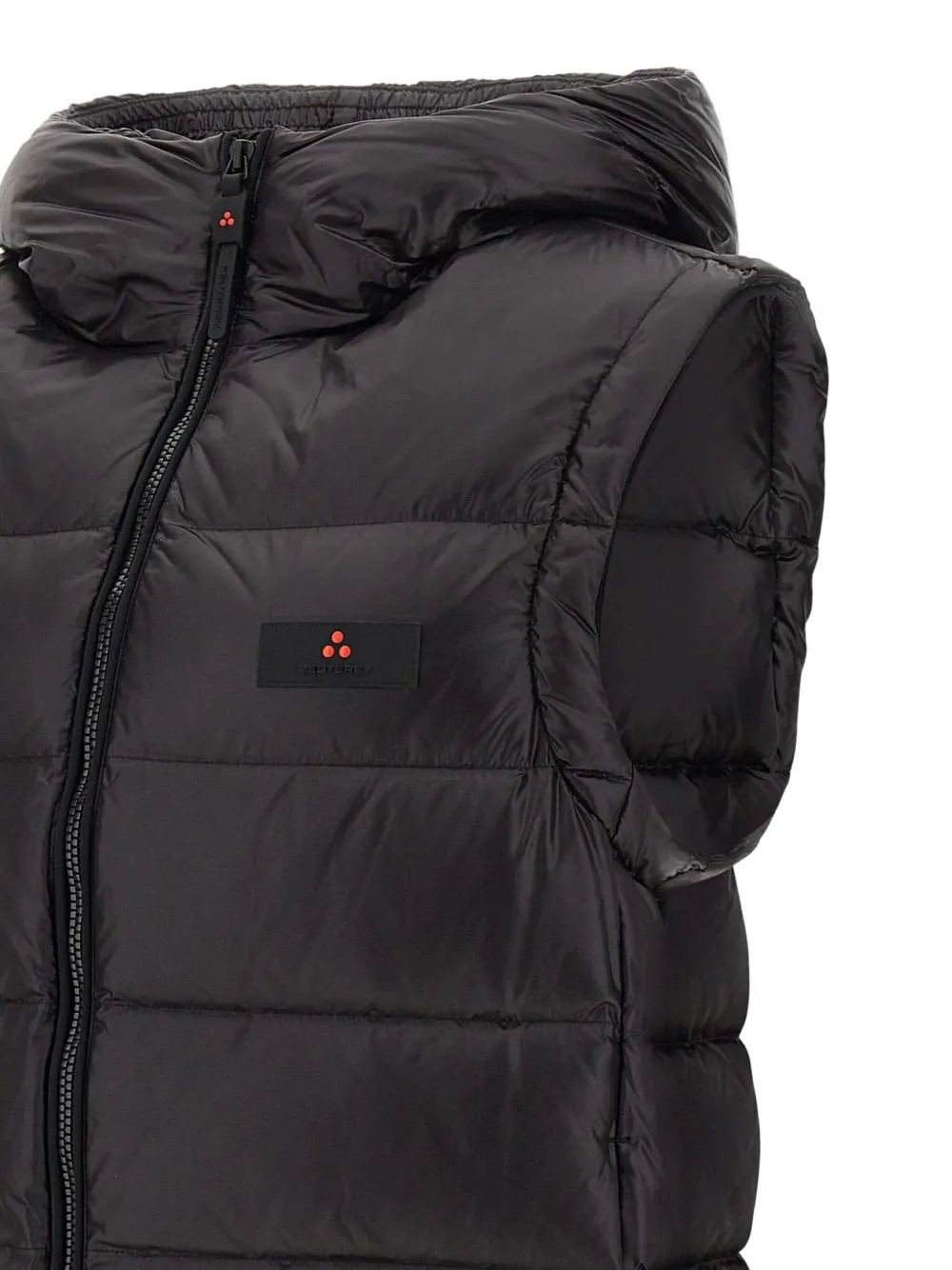 Peuterey Donoma Linear Quilted Hooded Gilet In Black