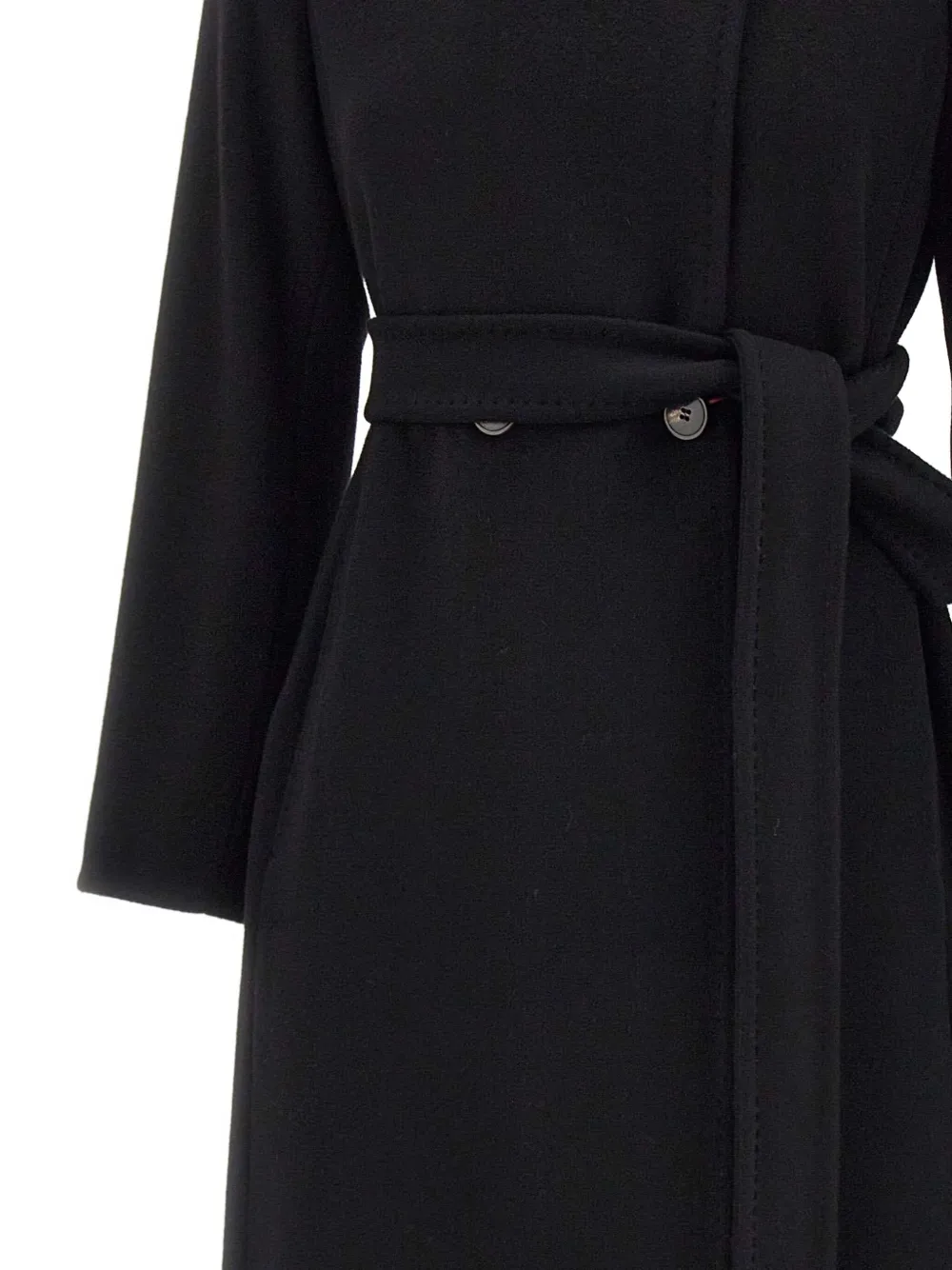 Max Mara Belted Coat In Black