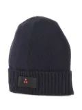 Peuterey Silli05 ribbed logo-patch beanie - Blue