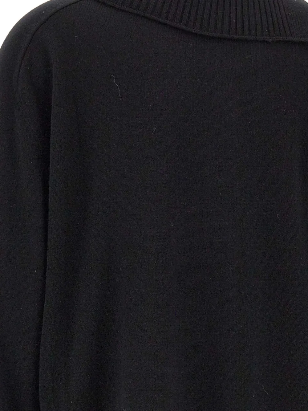 Elena Miro' Fringe Roll-neck Sweater In Black