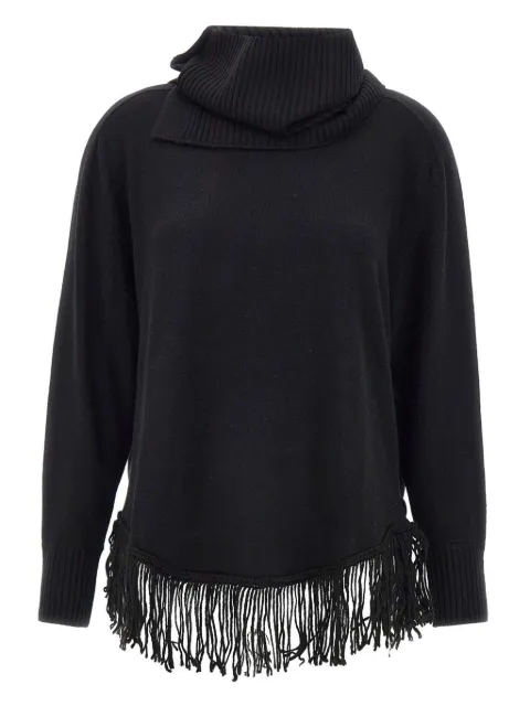 ELENA MIRO` fringe roll-neck sweater