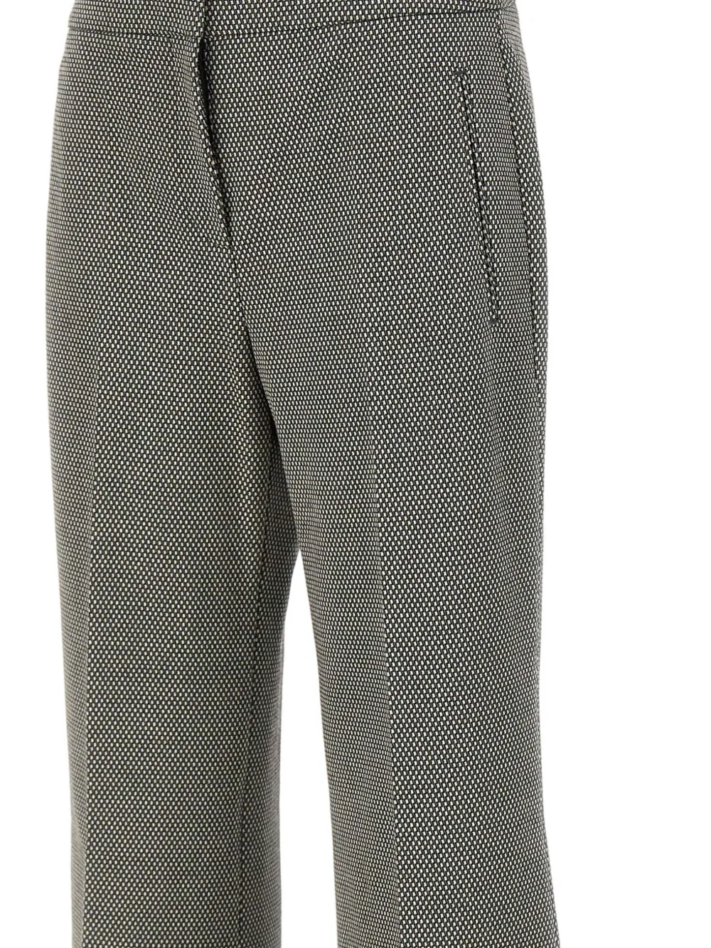 Hugo Boss Patterned Trousers In Gray