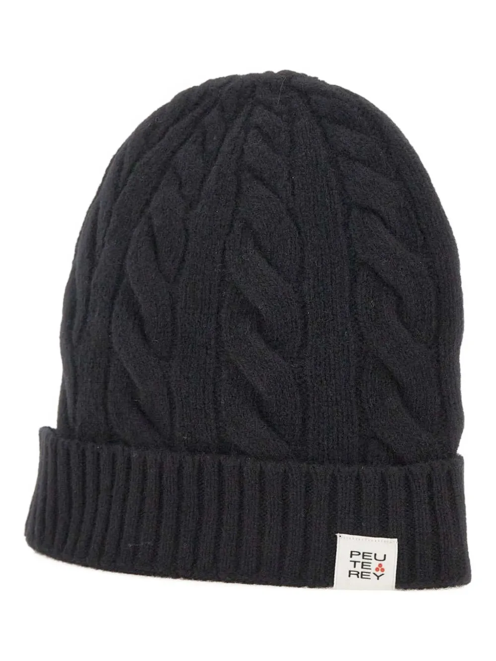 Peuterey cable-knit ribbed beanie | Black | Image 1