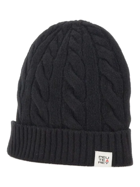 Peuterey cable-knit ribbed beanie
