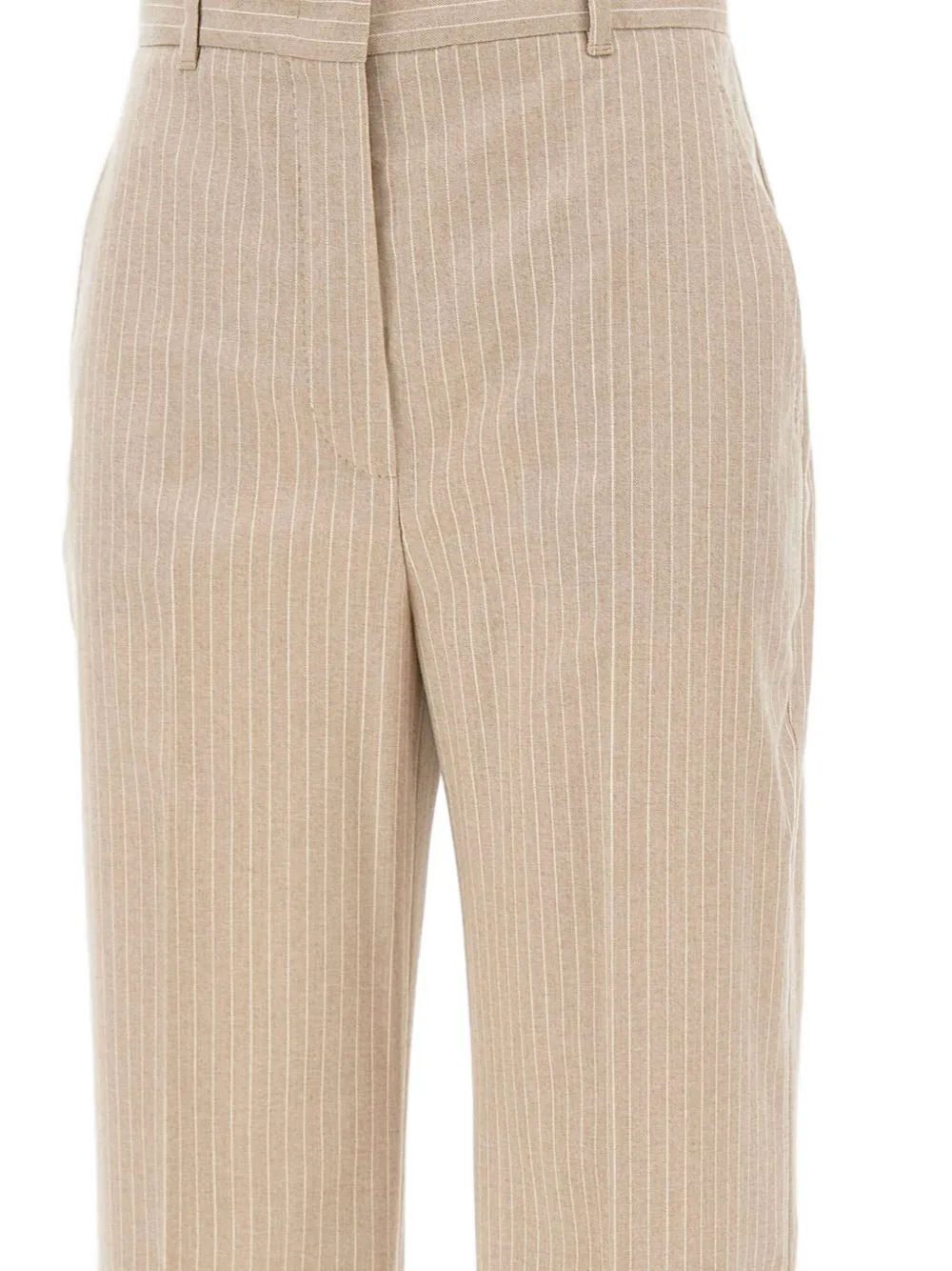 Max Mara Pinstripe Pleated Trousers In Neutral