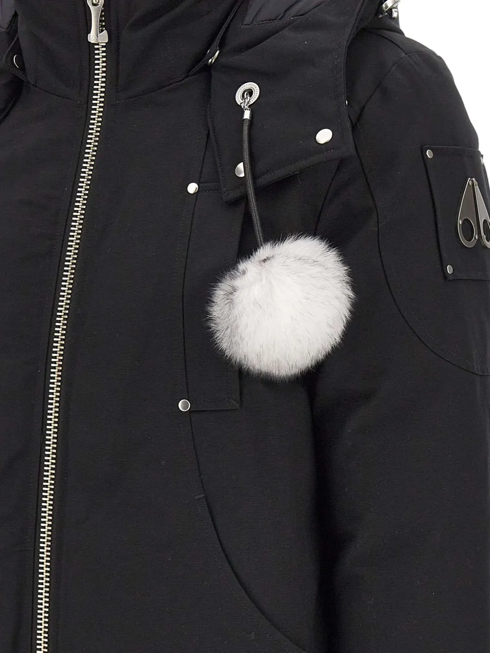 Moose Knuckles Debbie Detachable-hood Bomber Jacket In Black