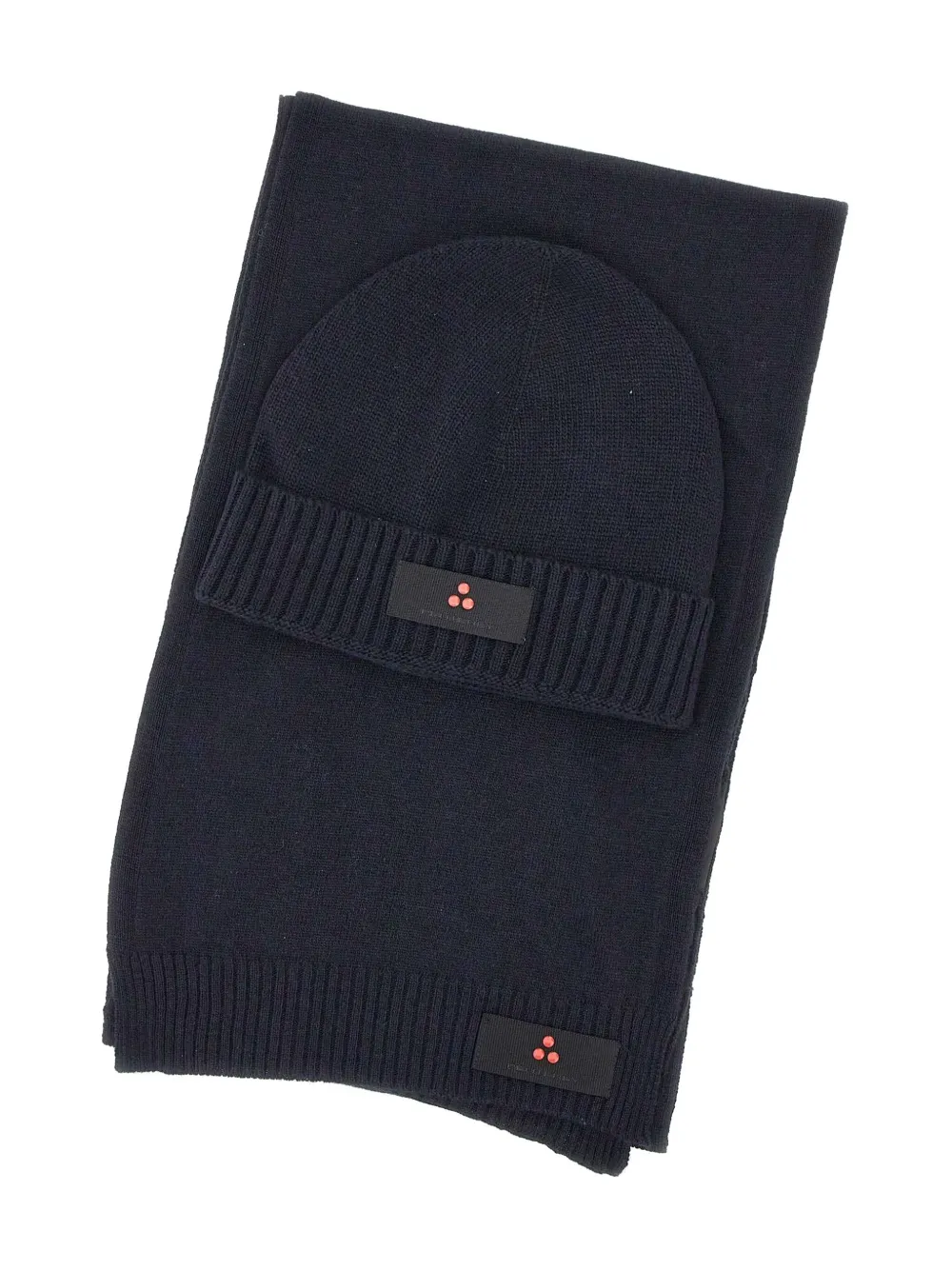 Peuterey logo-patch beanie scarf set - Zwart