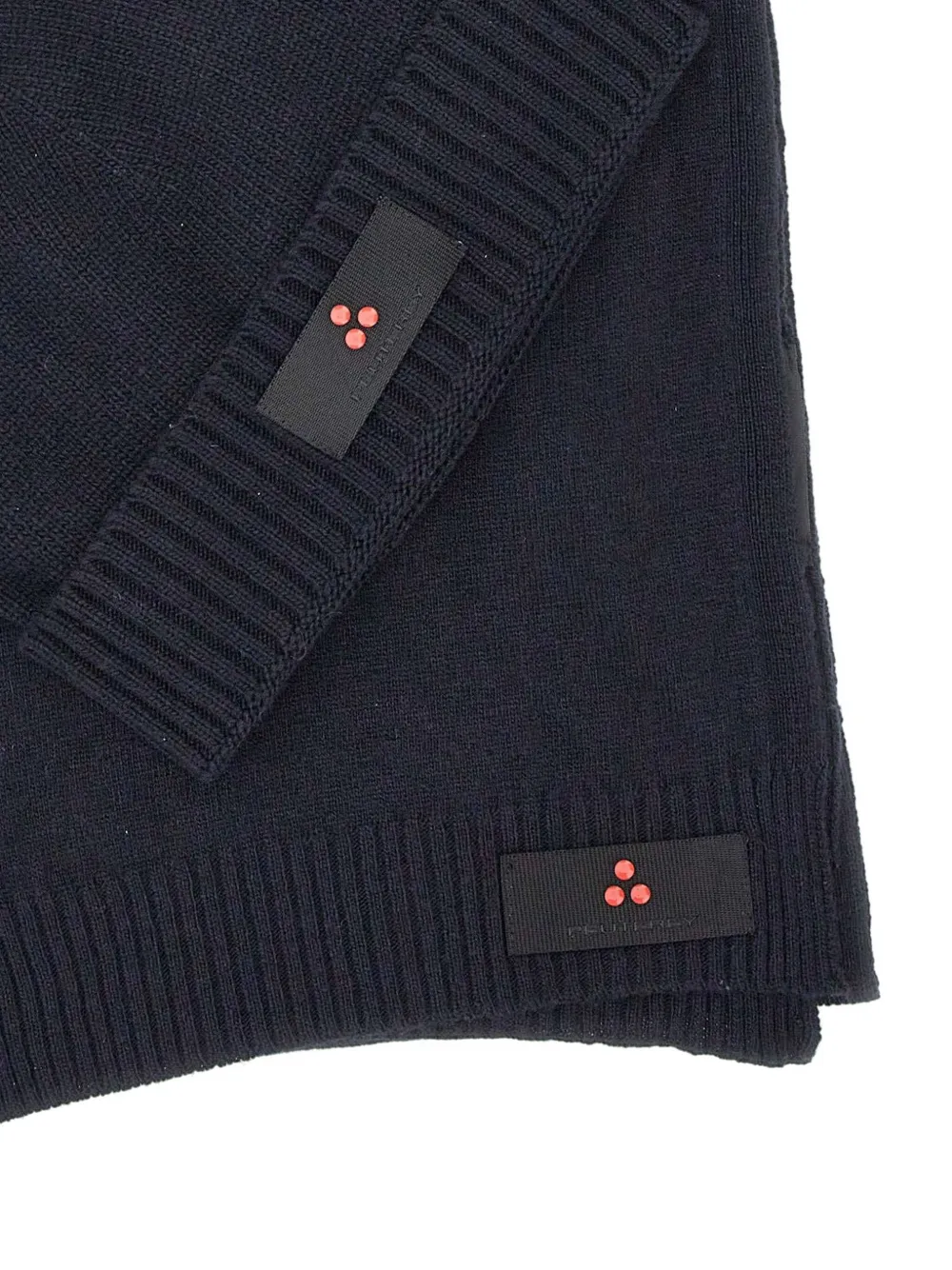 Peuterey Logo-patch Beanie Scarf Set In Black