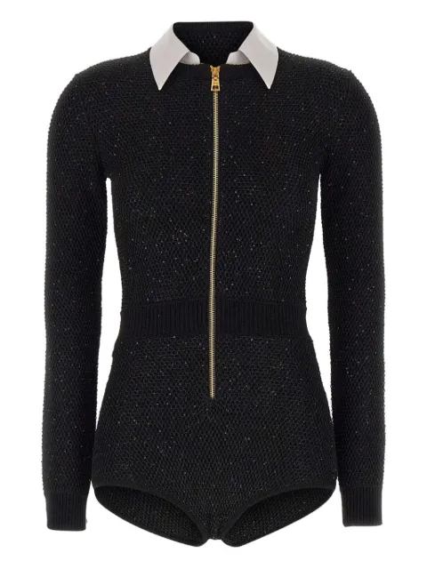 Elisabetta Franchi jumpsuit corto bordado con lentejuelas