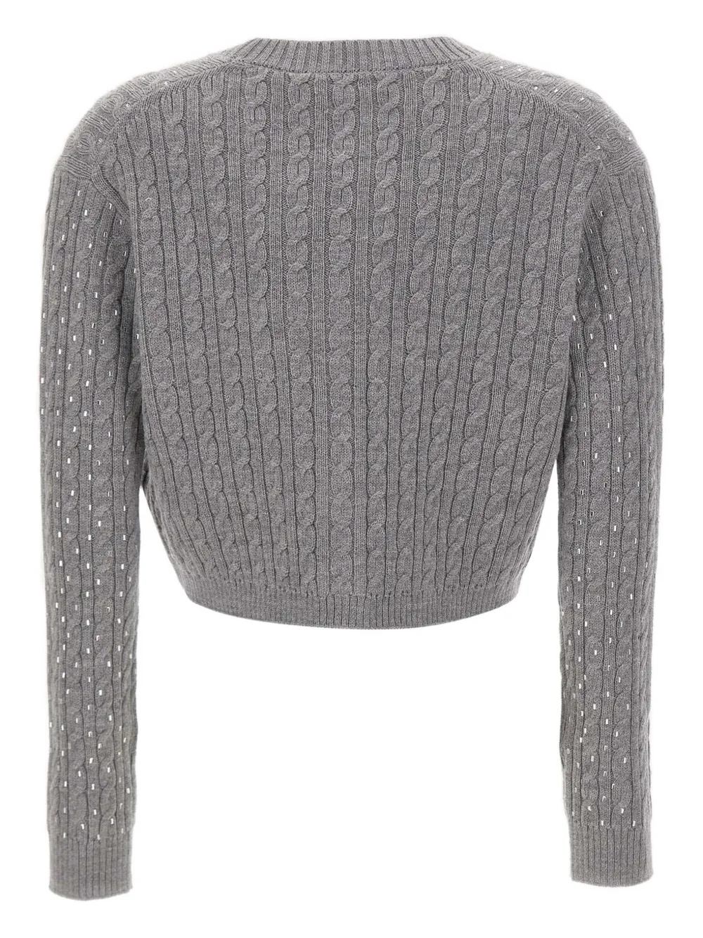 Max Mara Tamigi Cable-knit Cardigan In Gray