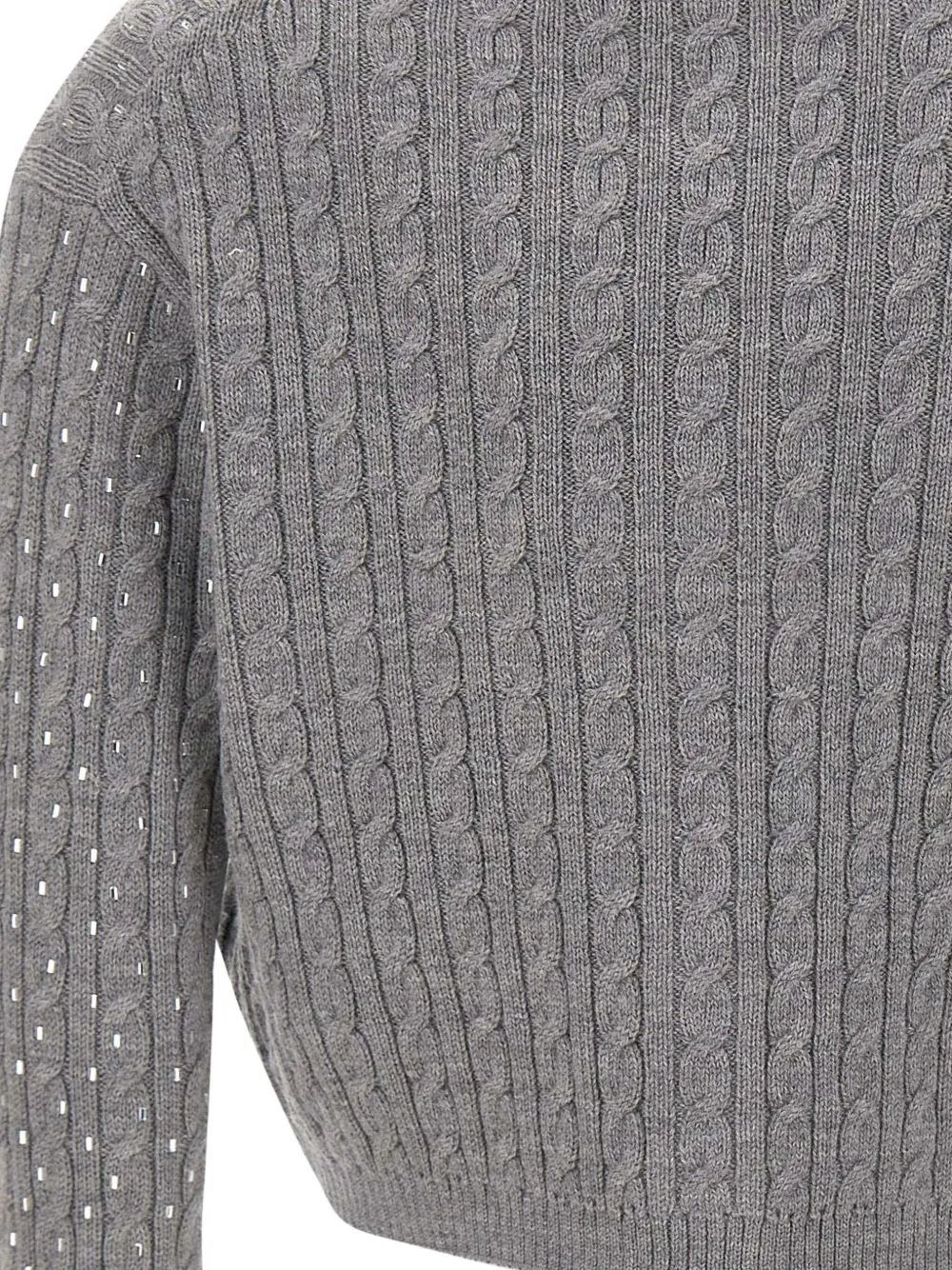 Max Mara Tamigi Cable-knit Cardigan In Gray