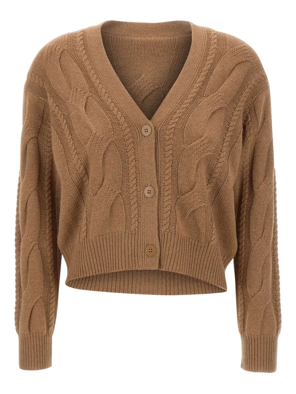 Max Mara Aladino cable-knit buttoned cardigan - ブラウン Max Mara Aladino cable-knit buttoned cardigan - ブラウン
