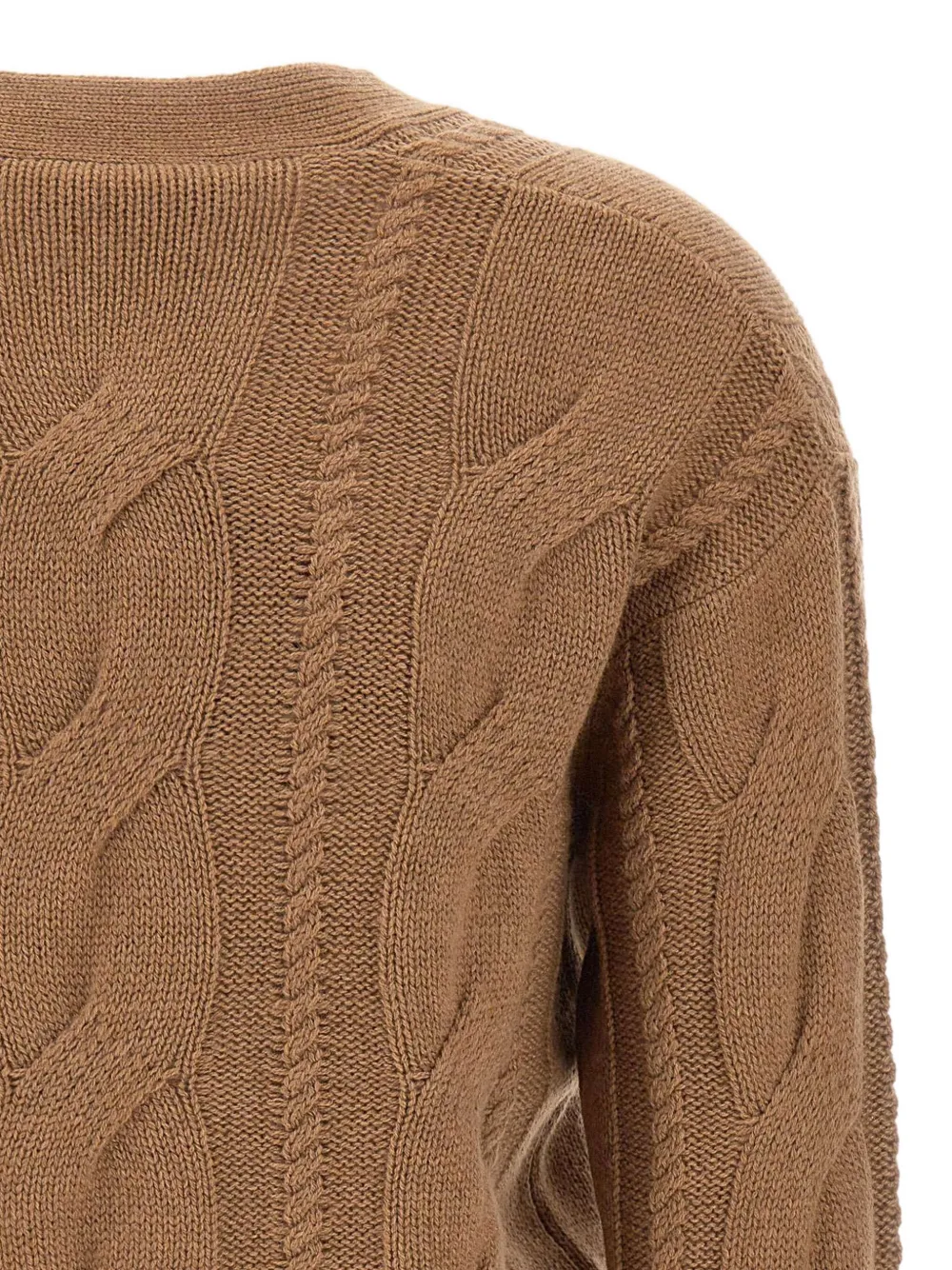 Max Mara Aladino Cable-knit Buttoned Cardigan In Black