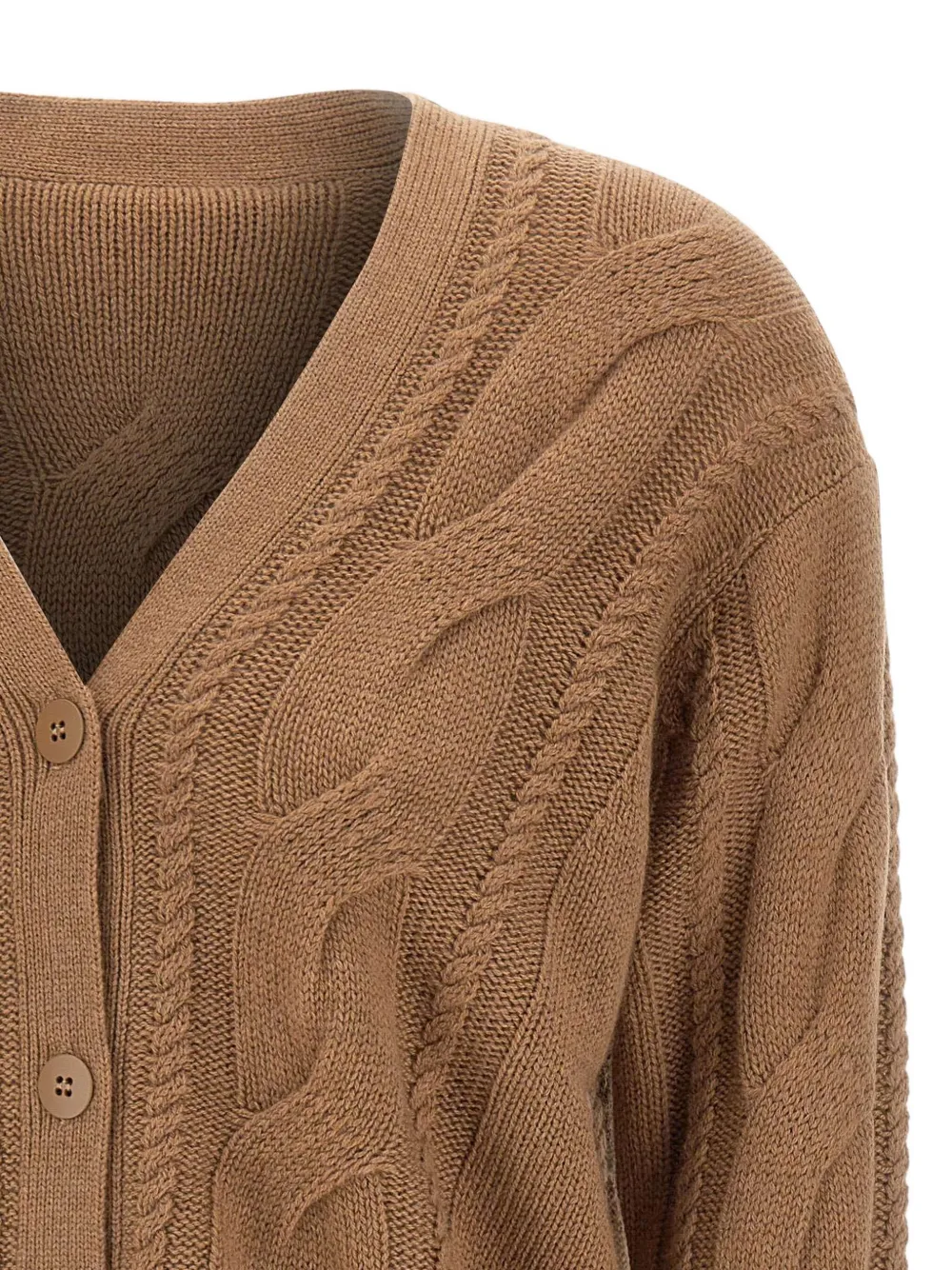 Max Mara Aladino Cable-knit Buttoned Cardigan In Black