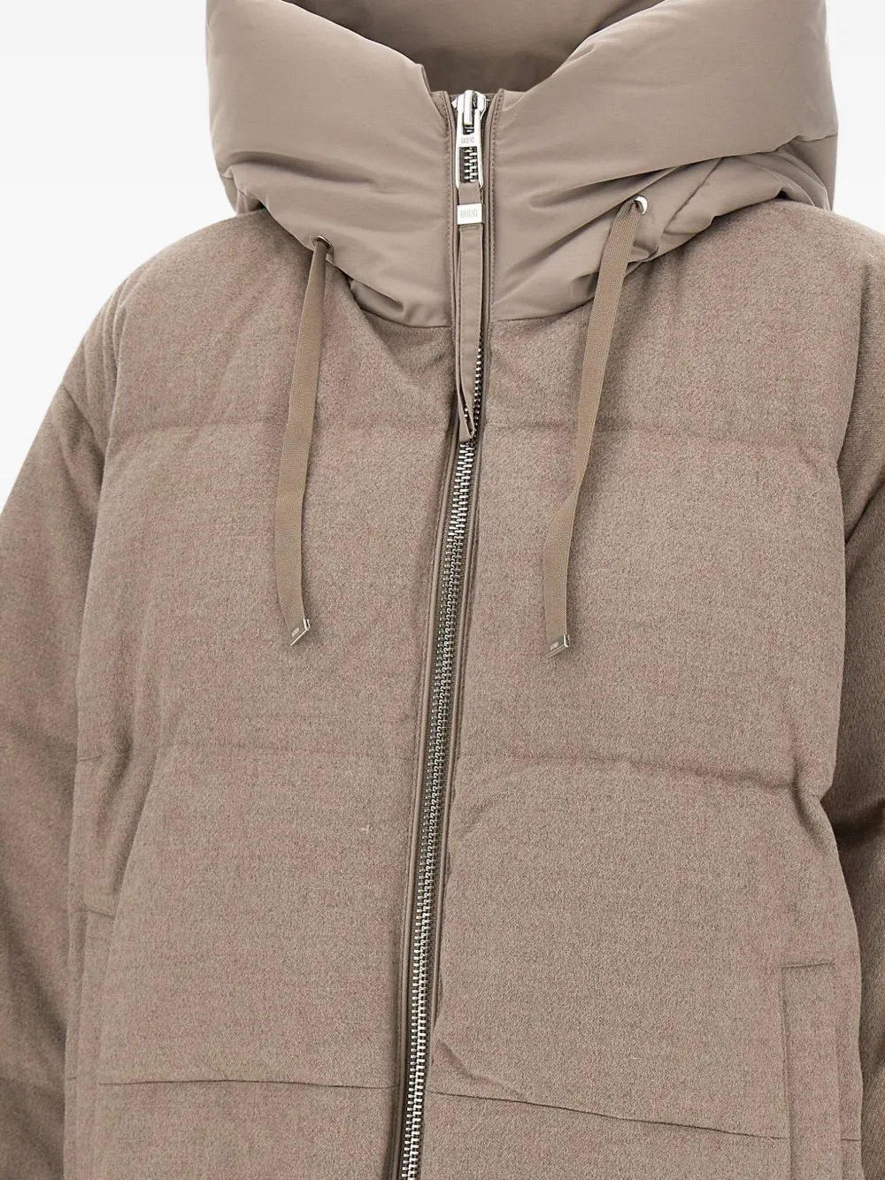 Duno Drawstring-hooded Padded Jacket In Brown