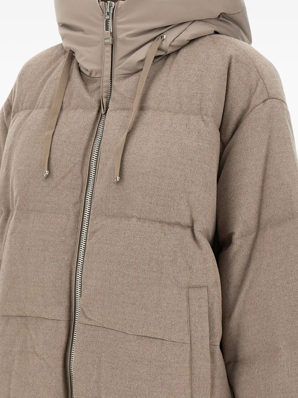Duno Drawstring-hooded Padded Jacket In Brown