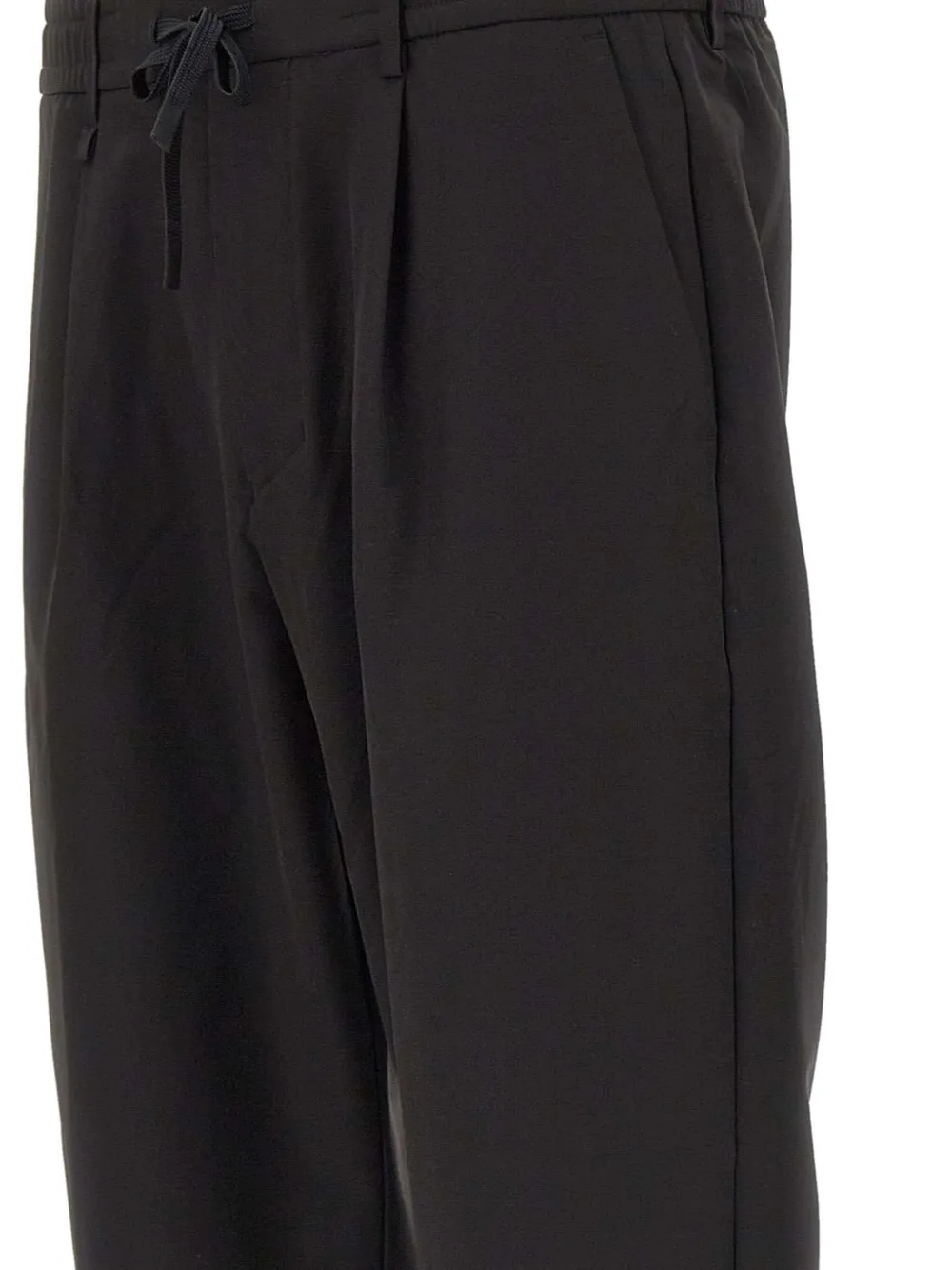 Hugo Boss Drawstring Pleated Trousers In Black