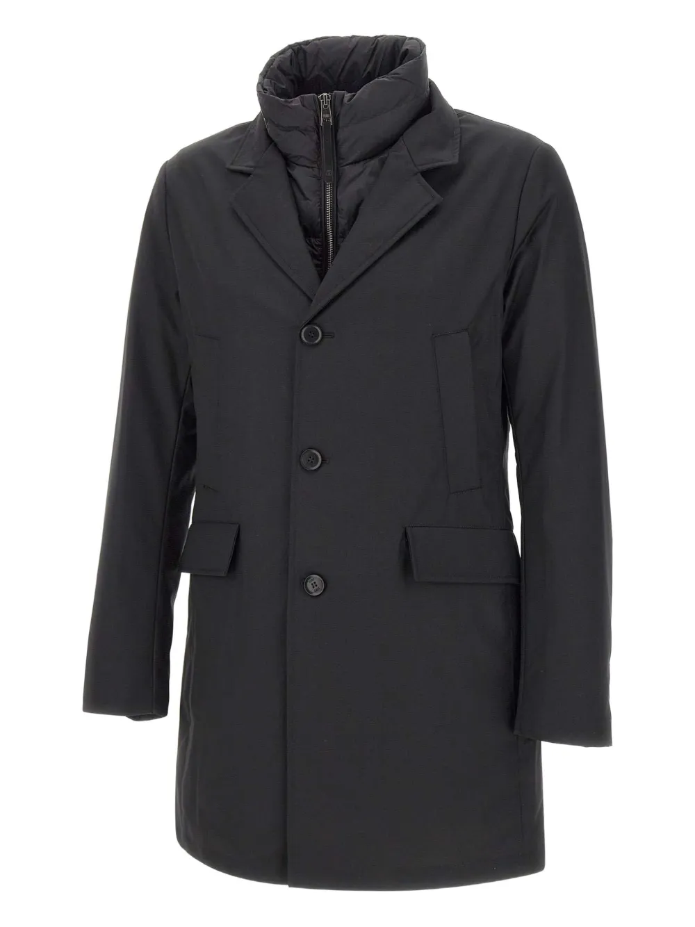 Duno Spencer removable bib coat | Black | Image 1